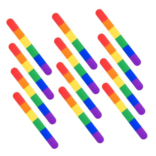 TOYANDONA 12Stücke Silikonarmbänder Regenbogenfarben für Gay Pride Partys Kindergeburtstage und Karnevalsaccessoires Langlebig und Hautfreundlich von TOYANDONA