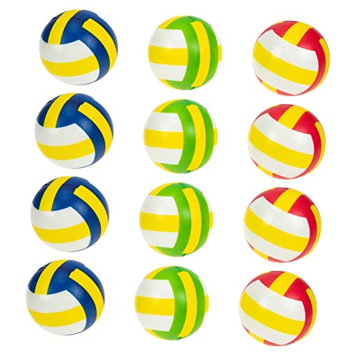 TOYANDONA 12Stücke Teiliges Bunter Mini Volleyball Stressbälle aus PU Tragbares Dekompressionsspielzeug für Erwachsene zur Stressbewältigung Verbesserung von TOYANDONA