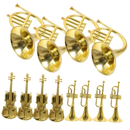 TOYANDONA 12st Dekorationen Für Musikinstrumente Charme Masse Massenzauber Reize Weihnachtsdekoration Modelle Von Weihnachtsinstrumenten Mini-instrumentenmodelle Instrumentensatz Abs Golden von TOYANDONA