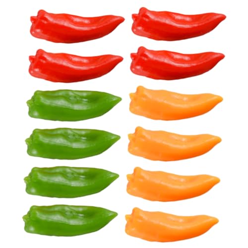 TOYANDONA 12st Künstlicher Pfeffer Essen Gemüse Künstliches Kleines Chili Simulationsgemüse Oranger Pfeffer Mini-Kartoffeln Pfeffer Chili-Pfeffer-Dekorationen Rote Paprika PVC von TOYANDONA