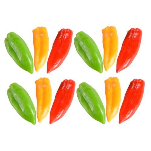 TOYANDONA 12st Künstlicher Pfeffer Mini-Kartoffeln Pfeffer Mini Paprika Gefälschtes Chili-Modell Künstliches Gemüse Künstliches Kleines Chili Chili-Pfeffer-Dekorationen PVC von TOYANDONA