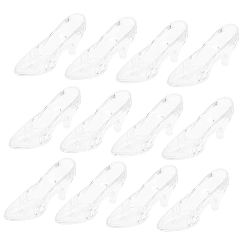 TOYANDONA 12st Mini-kristallhausschuh Mini-Schuh Schuhfiguren Klare Verzierung Schreibtischaufsatz Figur Mit Hohem Absatz Mini-high-Heel-schuhdekoration High-Heel-Dekorationen Miniatur Acryl von TOYANDONA