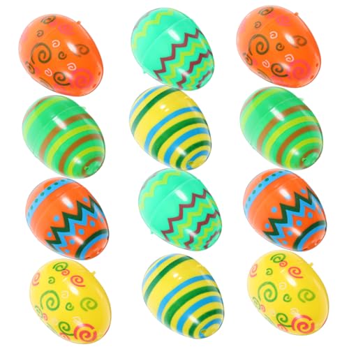 TOYANDONA 12st Ostereier Füllstoffe Befüllbar Passende Eier Osterdeko Ostereiförmige Verzierung Osterparty Versorgung Geschenkboxen Mit Süßigkeiten Zu Ostern -süßigkeiten-boxen Plastik von TOYANDONA