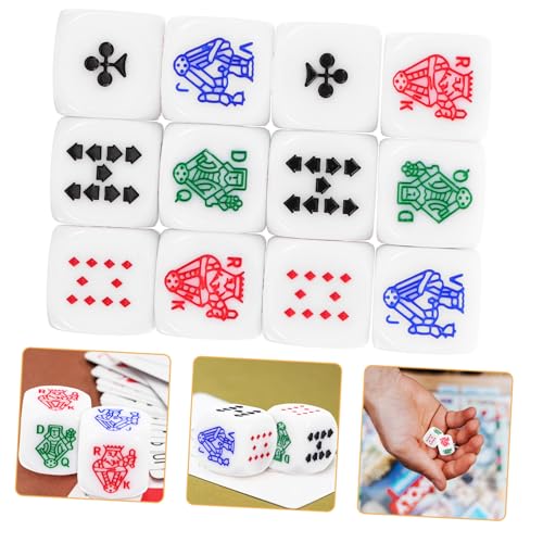 TOYANDONA 12 Stücke Weiß Poker Würfel Poker Chips 16mm Würfel Spiel Requisiten Spaß Und Praktische Für Partys von TOYANDONA