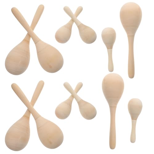 TOYANDONA Maracas Aus Holz Spielzeug Für Jungen Und Mädchen Vorschulinstrumente Pädagogisches Musikspielzeug Leere Maracas Für Kleinkinder Aquarellmalerei von TOYANDONA