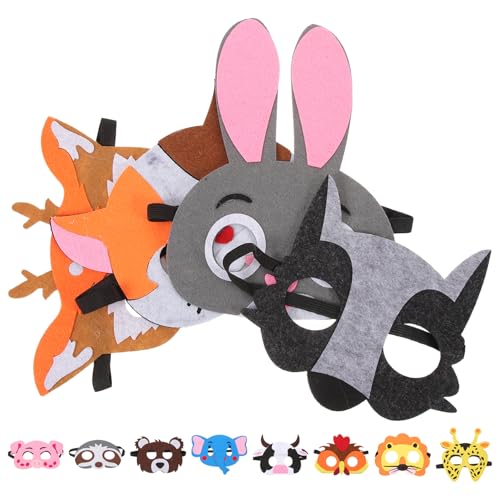 TOYANDONA 12st Tiermaske Pferdemaske Halloween Heiser Schwanzmaske Wolf Haustierspielmaske Horror Kuh-maske Gesichtsmaske Selber Machen Tierische Maske Nase Gefühlt von TOYANDONA