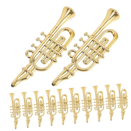 TOYANDONA 12st Weihnachtsdekoration Weihnachtsgirlande Mini-Klarinette Miniaturinstrumente Mini-trompete Miniatur-Foto-Requisite Miniatur-musikinstrumente Mini-Instrumente Golden Plastik von TOYANDONA