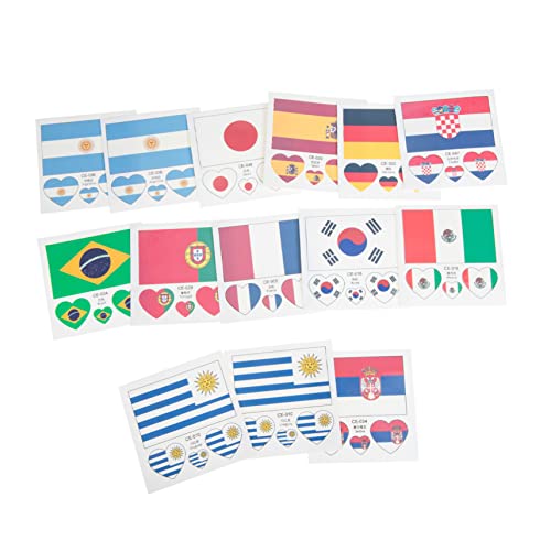 TOYANDONA 13 Sätze Wm-flaggen-Aufkleber Aufkleber Für Weltfußballspiele Gesichtsaufkleber Ornamente Kreative Flaggenaufkleber Neuartige Gesichtsaufkleber Dekorative Weltflaggenaufkleber von TOYANDONA