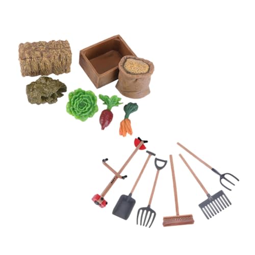 TOYANDONA Simulation Von Landwirtschaftlichen Werkzeugen Modellset Sandrechen Kompaktes Und Empfindliches Sicheres PVC Für Miniaturlandschaften Und Dekorationen Für Jungen Und Mädchen von TOYANDONA