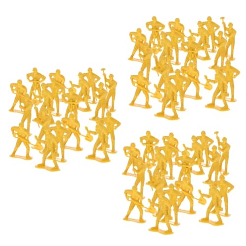 TOYANDONA 135 STK Simulationstechnikpuppe Statue Spielzeuge Modellbausatz Für Ingenieurarbeiter Mikrolandschaftsornament Arbeiterfiguren Mini-Leute Plastik Miniatur Kind Schubkarre von TOYANDONA