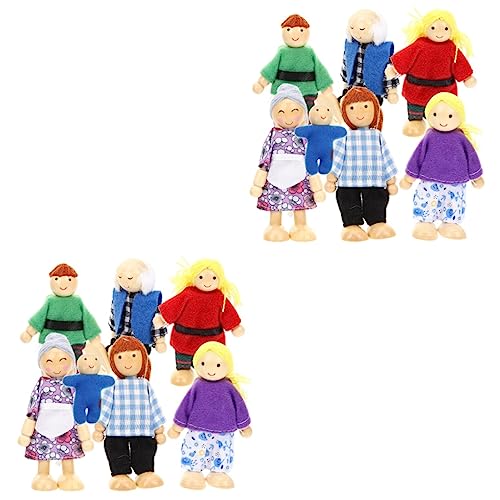 TOYANDONA 14 STK Spielzeug Für Familienrollenspiele Spielzeuge Rollenspielspielzeug Winzige Menschenfiguren Familienfiguren Figuren Für Babys Figuren Für Erwachsene Puppe Holz Mini Kind von TOYANDONA
