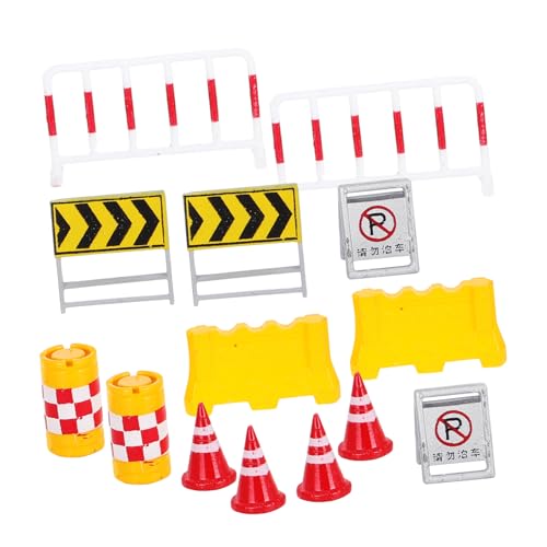 TOYANDONA 14 Stck. Verkehrsbarrikadenmodell Straßensperre Nummernschilder Hindernisparcours für Stoppschild mit Griff für Basketballübungen Mini-Konstruktionskegel Ampel Harz von TOYANDONA
