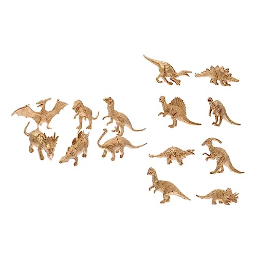 TOYANDONA 14 Stück Goldenes Dinosauriermodell Mini Kinderspielzeug Simulation Dinosaurier Simulation Dinosaurier Dinosaurier Basteln Lernspielzeug Lernspielzeug Kunststoff von TOYANDONA