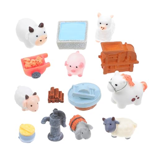TOYANDONA 14 Stück Teiliges Miniatur Figuren von Bauernhoftieren aus Harz Kleine Tierfiguren für DIY Puppenhaus und Mikro Garten Dekoration Enthält Schaf Schwein Kuh Hund Pferd und Heuballen TOYANDONA 14 Stück Teiliges Miniatur Figuren von Bauernhoftieren aus Harz Kleine Tierfiguren für DIY Puppenhaus und Mikro Garten Dekoration Enthält Schaf Schwein Kuh Hund Pferd und Heuballen von TOYANDONA