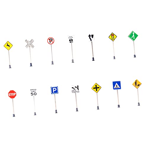TOYANDONA 14pcs Miniatur Straße Straße Zeichen Abs Verkehrs Zeichen Für Sand Tabelle Simulation Verkehrs Zeichen Pädagogisches Spielzeug von TOYANDONA