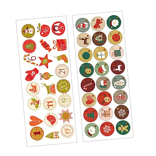 TOYANDONA 144 Blatt Weihnachtsaufkleber weihnachtsbasteln Weihnachts basteln zahlenaufkleber geschenktüte Einschulung dekoweihnachten Party Sachen Weihnachtsetiketten Weihnachtsabziehbilder von TOYANDONA