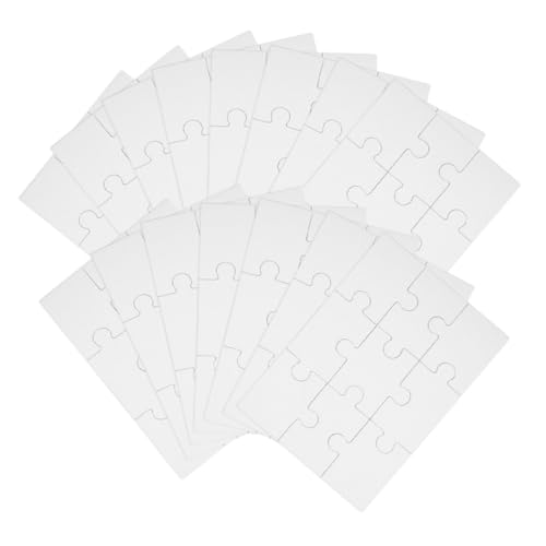 TOYANDONA 15 Blatt Teiliges Blanko papierpuzzle Große Unbemalte Jigsaw puzzleteile aus Sicherem Papier zum Selbstgestalten und Bemalen Kreatives DIY Fördert Fantasie und Koordination von TOYANDONA