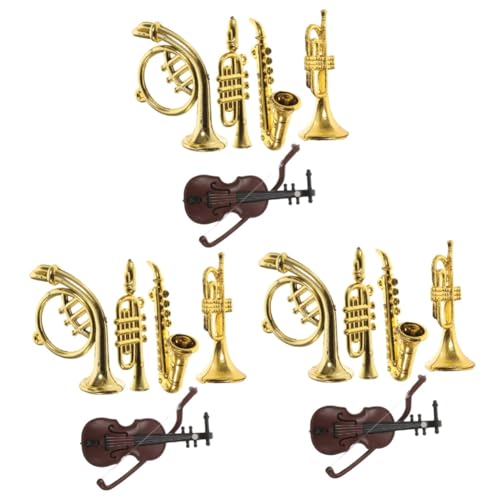 TOYANDONA 15 STK Mini-musikinstrumentenmodell Puppenhaus-Instrumente Miniatur-Saxophon Ornamente Für Musikinstrumente Kidcraft-spielset Mini-dekor Miniaturen Kind Trompete Plastik von TOYANDONA