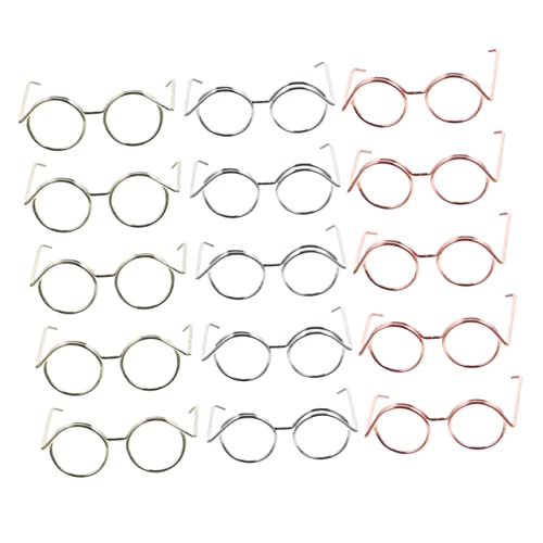 TOYANDONA 15stücke Teiliges Puppenbrillen Aus Metall Mit Drahtgestell Rosegold Für Puppen-zubehör Und Kreatives Spielen von TOYANDONA