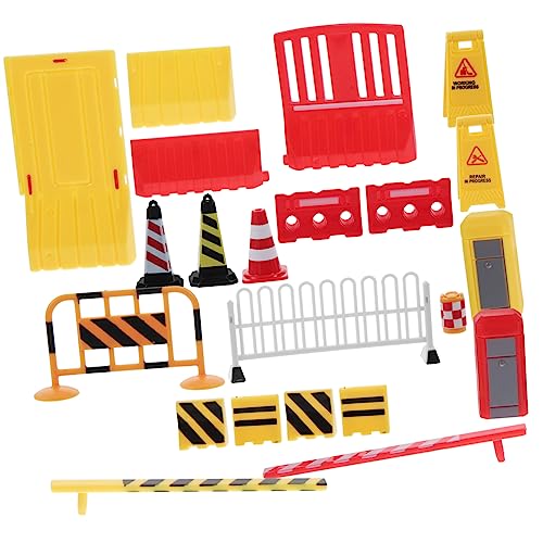 TOYANDONA 15 Stück Teiliges Mini Verkehrszeichen Spielset aus Kunststoff Pädagogisches Lernspielzeug für Realistische Straßenschildmodelle zur Verkehrserziehung und Spielszenen Fördert von TOYANDONA