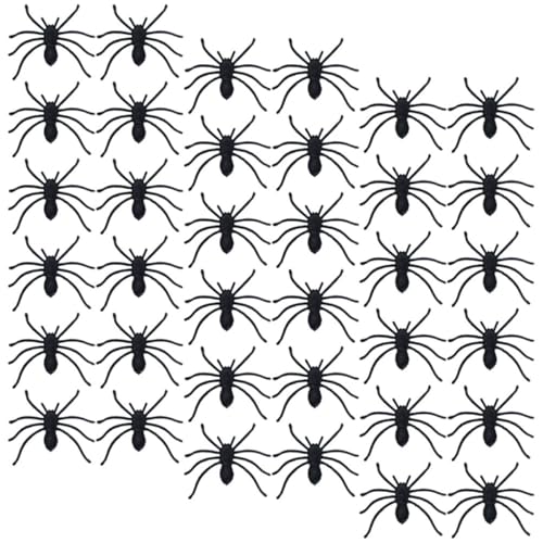 TOYANDONA 150 STK Mini-Spinnenspielzeug aus Kunststoff Simulation Spinnennetz, dreieckiges Netz Miniaturen Halloween Halloween Toys gefälschte Spinnen aus Plastik Künstliche Spinne von TOYANDONA