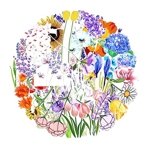 TOYANDONA 150 Stück Blumen Pflanzenaufkleber Nagelaufkleber Wasserfeste Aufkleber Laptopaufkleber Gepäckaufkleber Gitarrenaufkleber Skateboardaufkleber Wasserfeste Gepäckaufkleber von TOYANDONA