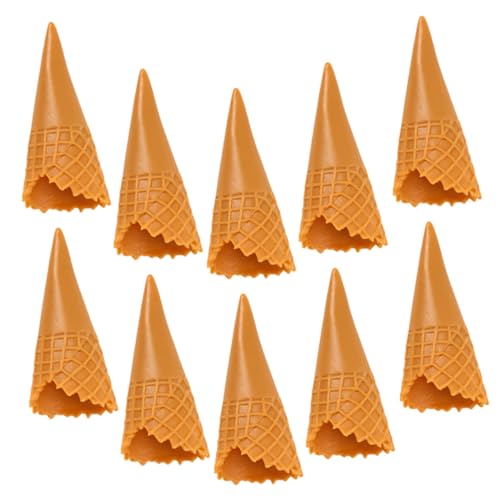 15st Simulationskegel 3D-EIS-cabochons Eistüte-Charme Mini-eistüte Gefälschte Eiswaffel Künstliche Kekse Gefälschte Eistüte Schlüsselanhänger-anhänger Nachtisch PVC Handyhülle von TOYANDONA