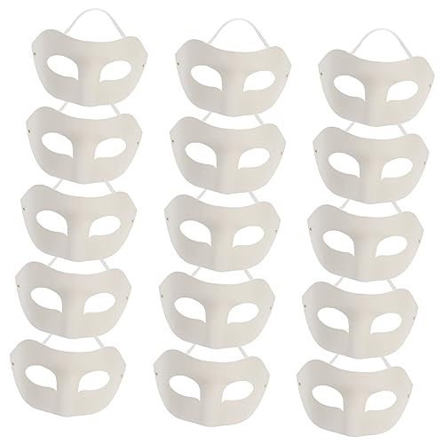 TOYANDONA 15St Zellstoffmaske selber machen Maskerade für Frauen weiß bemalbare Papiermasken Cosplay-DIY diy face mask halloween masken Maskerade-Masken für Frauen Maskerade Masken Masse von TOYANDONA
