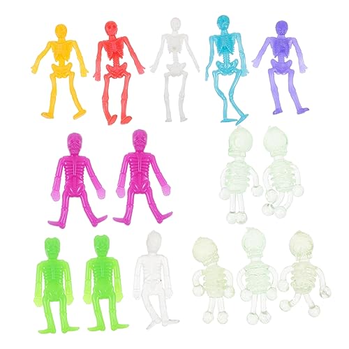 TOYANDONA 15Stücke Teiliges TPR Skelett Lustige Halloween Requisiten für Dehnbar und Sicher Gruselige Partys von TOYANDONA