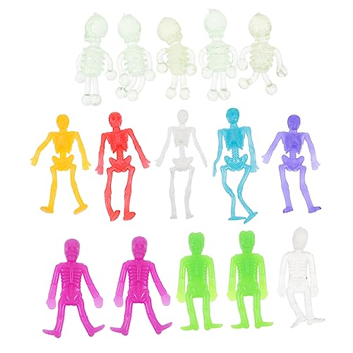 TOYANDONA 15Stücke Teiliges TPR Skelett für Halloween Partys Lustige Dekorative Skelettfiguren für Zuhause Büro und Requisite für Gruselige Szenen von TOYANDONA