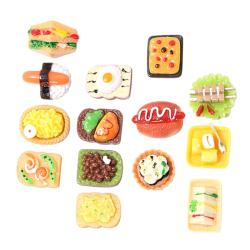 TOYANDONA 15St simuliertes Brot realistische künstliche Nahrung gefälschtes Mini-Food-Modell Zubehör für Handyhüllen Gut Mini-Hausdekoration Mini- -Dekor Creme DIY Harz zubehör Puppenhaus von TOYANDONA