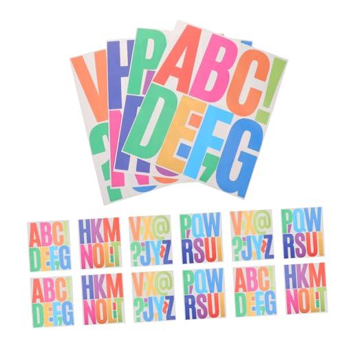 TOYANDONA 16 Blatt wasserdichte Buchstabenaufkleber Bögen Selbstklebend Farbiges Alphabet für DIY Basteln Partydeko Briefkasten Wand Vielseitig für Schule und Büro von TOYANDONA