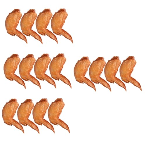 TOYANDONA 16 STK Simulierte Hühnerflügel Szenenfotografie Requisiten Gefälschte Essensrequisite Restaurant-Showcase-Food-Modell Hühnerflügel-stütze Desktop-dekor Fleisch Lebensmittel PVC von TOYANDONA