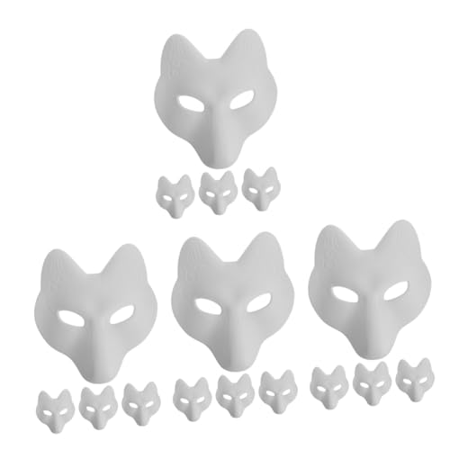 TOYANDONA 16 Stk Fuchs Maske Gesichtsmaske halloween maske partyzubehör Outfit Fuchskostüm Maskerade Zubehör Masken für Erwachsene klassisch Kleidung gemalt Requisiten bilden Pu Weiß von TOYANDONA