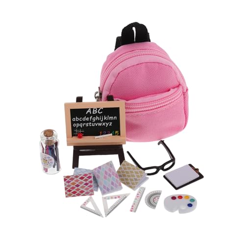 TOYANDONA 16 Stück Maßstab mit Mini Rucksack Kreidetafel Lineal und Lernzubehör für Zuhause Schule und Unterwegs von TOYANDONA