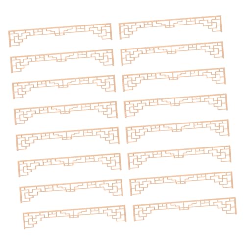 TOYANDONA 16 Stück Miniatur Holzverzierungen DIY Chinesisches Huistyle Architekturmodell Kit für Puppenhaus Sandtisch Dekoration Basteln Bildung von TOYANDONA