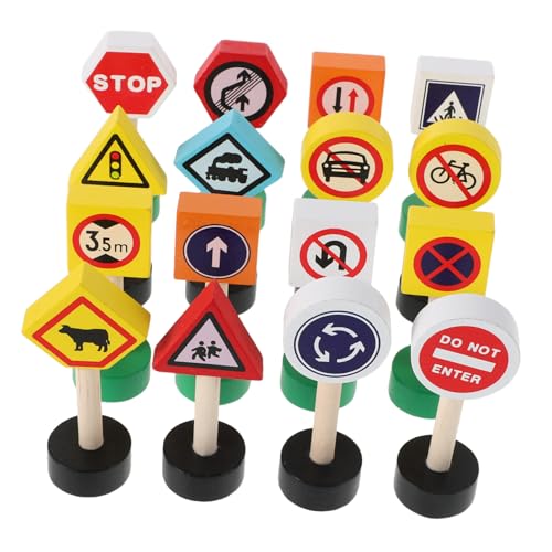 TOYANDONA 16 Stück Teiliges Holzspielzeug Verkehrsschilder für Kleinkinder Pädagogische Straßenverkehrszeichen für Frühes Lernen Mini Ampeln und Straßenschilder für Kreatives Rollenspiel TOYANDONA 16 Stück Teiliges Holzspielzeug Verkehrsschilder für Kleinkinder Pädagogische Straßenverkehrszeichen für Frühes Lernen Mini Ampeln und Straßenschilder für Kreatives Rollenspiel von TOYANDONA