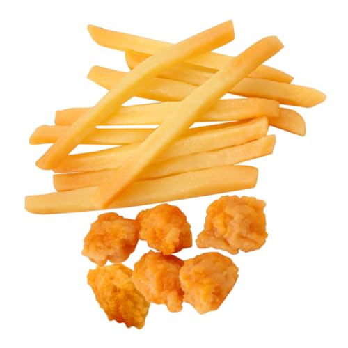 TOYANDONA 16 Stück Teiliges Lebensnahe Künstliche Pommes Frites und Hähnchen Realistische Simulation als Deko Requisite und Kreatives Rollenspiel von TOYANDONA