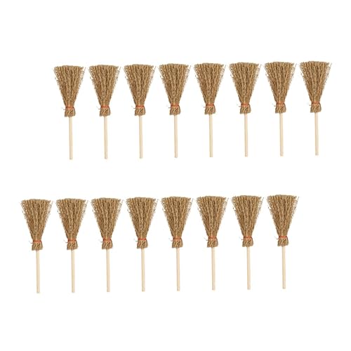 TOYANDONA 16 Stück Teiliges Mini Besen Kleine Hexenbesen aus Reisstroh Dekorative Miniatur Besen für Puppenstube DIY Micro Landschaftsdeko Bastelbedarf TOYANDONA 16 Stück Teiliges Mini Besen Kleine Hexenbesen aus Reisstroh Dekorative Miniatur Besen für Puppenstube DIY Micro Landschaftsdeko Bastelbedarf von TOYANDONA