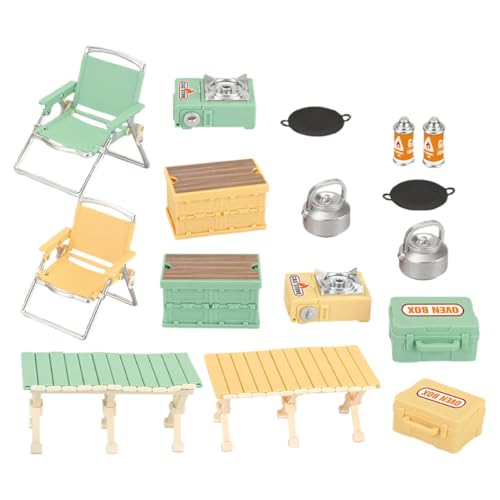 TOYANDONA 16 Stück Teiliges Mini Camping Spielset für Faltbare Stühle Tisch und Kochset für Puppenhaus Dekoration Zubehör für Outdoor Spiele und Familienaktivitäten TOYANDONA 16 Stück Teiliges Mini Camping Spielset für Faltbare Stühle Tisch und Kochset für Puppenhaus Dekoration Zubehör für Outdoor Spiele und Familienaktivitäten von TOYANDONA