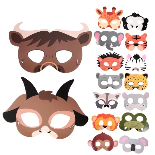 TOYANDONA 16 Teiliges Set Tiermasken Aus Für Dschungel Themenmasken Für Geburtstagspartys Kreative Tierkostüme Und Rollenspiele Bunte Cartoon Designs TOYANDONA 16 Teiliges Set Tiermasken Aus Für Dschungel Themenmasken Für Geburtstagspartys Kreative Tierkostüme Und Rollenspiele Bunte Cartoon Designs von TOYANDONA