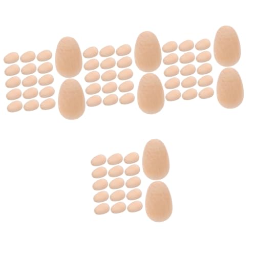 TOYANDONA 160 STK simulierte Eier aus Holz künstliche Ziereier realistische Holzeier Spielset aus Holz Spielzeuge Holzornamente für das Kunsthandwerk Holzeier Spielzeug Jahrgang Dekorationen von TOYANDONA