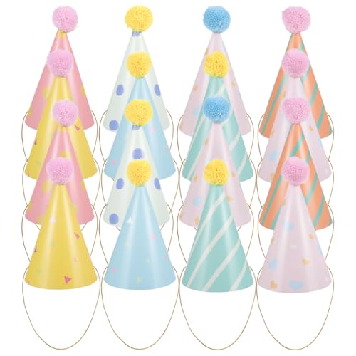 TOYANDONA 16St Geburtstagshut Partytütenhüte für Geburtstage Partyhüte Erwachsener Hut flauschige Mütze gefüllter Hut Kinderhut Kostümzubehör für Geburtstagsfeiern Partyhüte aus Papier TOYANDONA 16St Geburtstagshut Partytütenhüte für Geburtstage Partyhüte Erwachsener Hut flauschige Mütze gefüllter Hut Kinderhut Kostümzubehör für Geburtstagsfeiern Partyhüte aus Papier von TOYANDONA