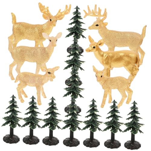 TOYANDONA 16st Weihnachtsminiaturen Modell Miniatur-weihnachtsdeko Waldtierspielzeug Geburtstagstorte Dekoration Kleiner Miniatur-Weihnachtsbaum Kleiner Weihnachtsbaum Weihnachtsdorf Harz von TOYANDONA