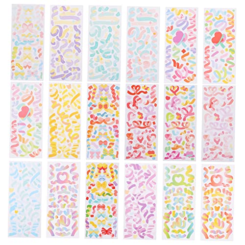TOYANDONA 18 Blatt Regenbogen Aufkleber Scrapbook Basteln Für Erwachsene Nagelaufkleber Blumenaufkleber Fotoalbum Fotoornamente Juwelenaufkleber Laptopaufkleber von TOYANDONA
