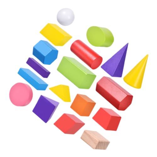 TOYANDONA 18 STK Bausteine Blöcke Für Kleinkinder Kognitive Spielsachen Holzklötze Bauen Kleinkindblöcke Geometrische Holzblöcke Holzklötze Für Kleinkinder Bauen Plastik von TOYANDONA