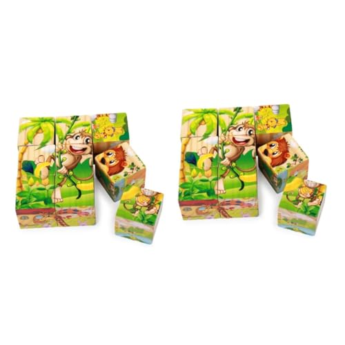 TOYANDONA 18 STK Spielzeug Blöcke für Kinder untergeordnete Blöcke Kinder blockieren hölzern Puzzle sechsseitige Malerei Männer und Frauen Bambus von TOYANDONA