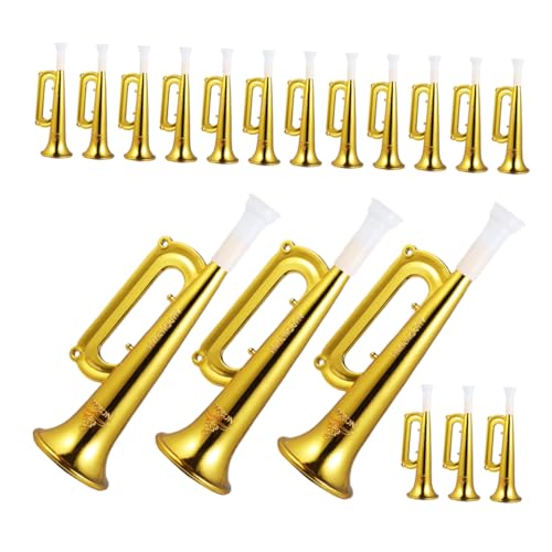 TOYANDONA 18 Stück Goldene Kunststoff Hörner für Sportveranstaltungen Tragbare Geräuschmacher für Geburtstagsfeiern und Konzerte Vielseitige Cheer Props für Kleine Fans von TOYANDONA