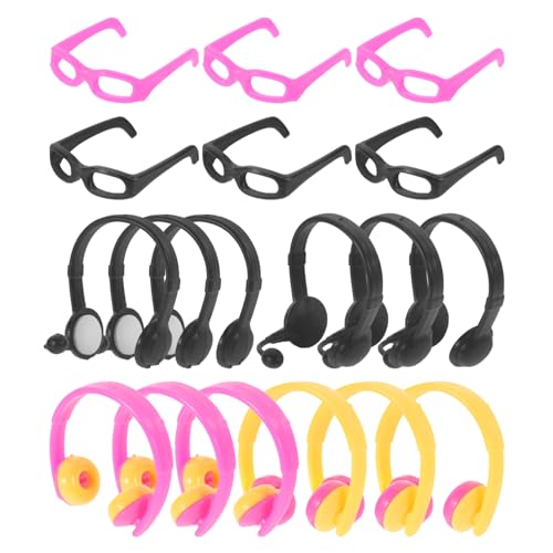 TOYANDONA 18 Stück Mini Simulierte Kopfhörer Und Sonnenbrille Miniatur Puppe Zubehör Dekorative Brillenrequisiten Headset-stütze Mini-Headset-Ornament Simulationskopfhörer Plastik TOYANDONA 18 Stück Mini Simulierte Kopfhörer Und Sonnenbrille Miniatur Puppe Zubehör Dekorative Brillenrequisiten Headset-stütze Mini-Headset-Ornament Simulationskopfhörer Plastik von TOYANDONA