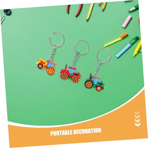 TOYANDONA 18 Stück Schlüsselanhänger Für Baufahrzeuge Bauernhof Thema Partygeschenk Bunter Schlüsselanhänger Aus Metall Für Schwere Maschinen Für von TOYANDONA